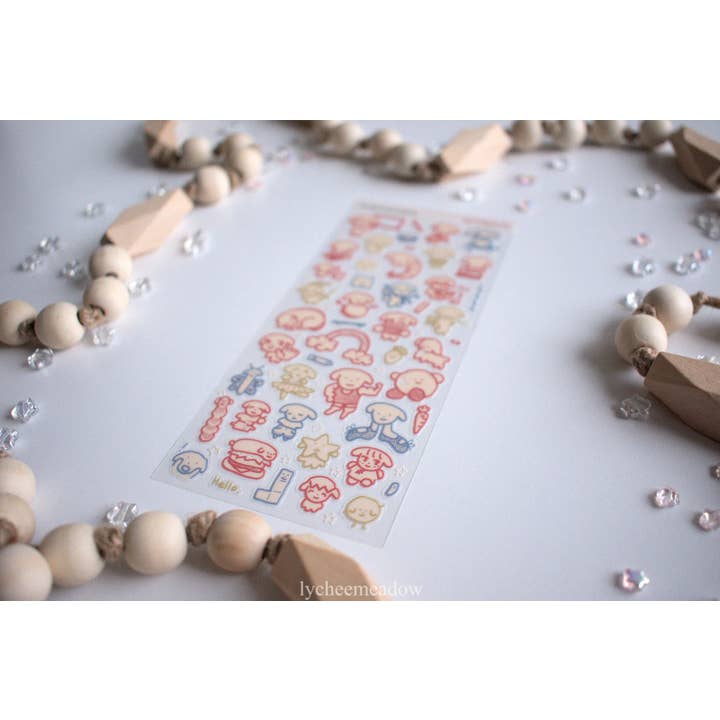 Lycheemeadow - Vente Autocollant - Il est là !!! Feuille d'autocollants transparente4