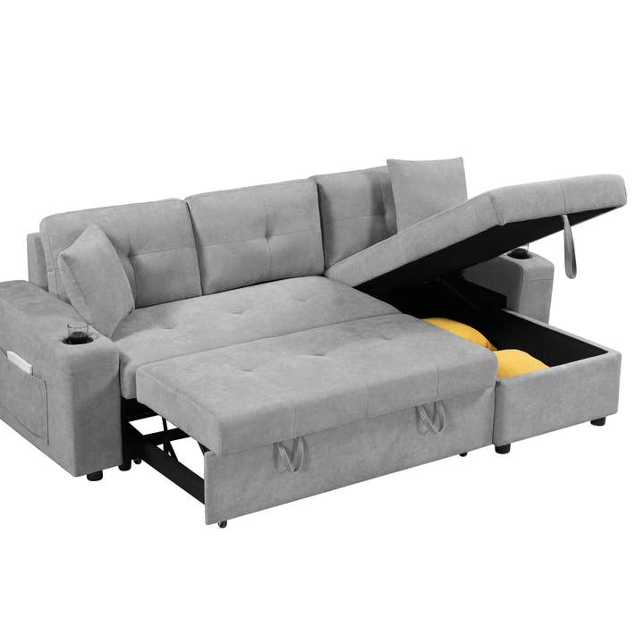 39F Inc. - Wholesale Sofa - Convertible Sectional Sofa with Storage & Cup Holders