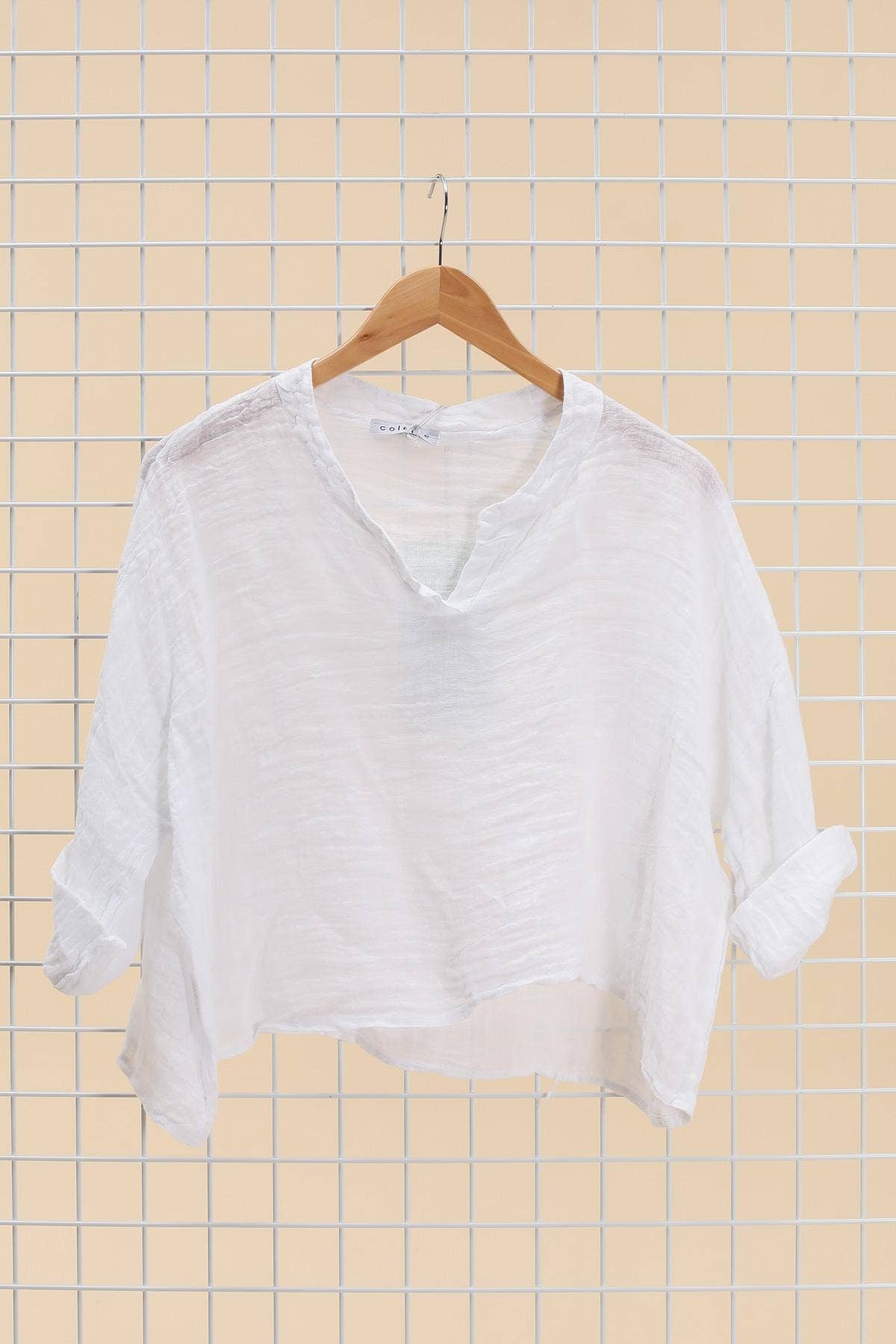 la maison des fibres naturelles - Wholesale Blouse - Dames - Linnen top met v-hals 23100, 100% linnen27