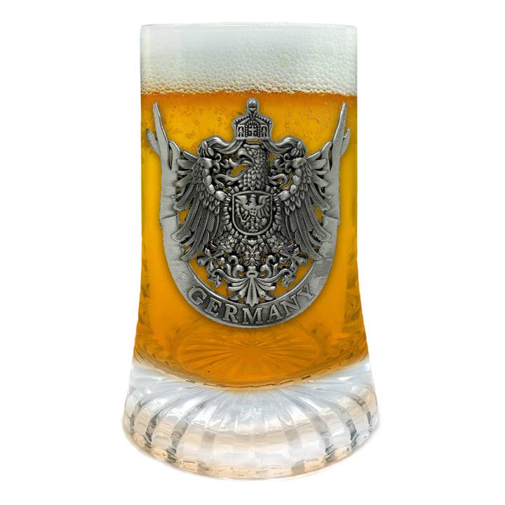 .5L Eagle Medallion Glass Mug for wholesale by European Heritage Gifts