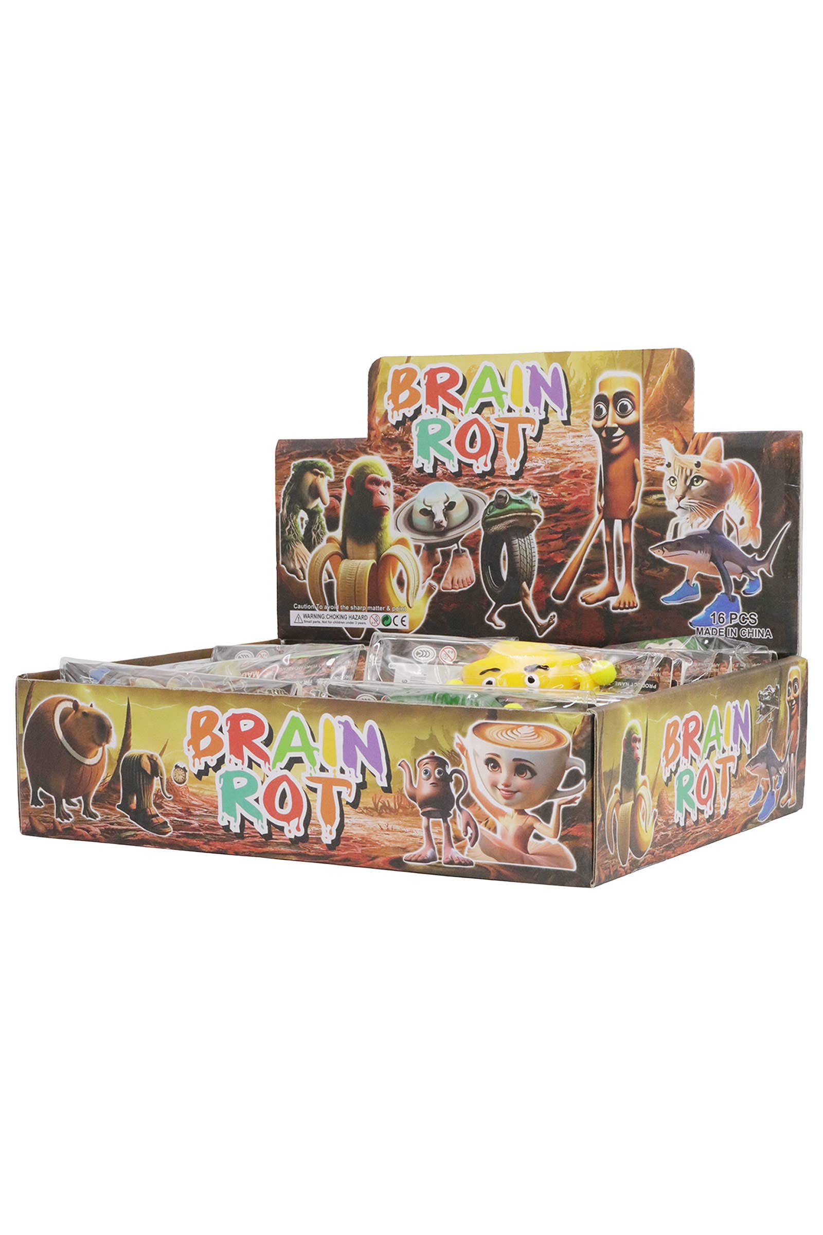 ASSORTED Brain Rot Memes Mochi Pom Pom Squishy Bag - 16 pcs for wholesale on Faire1