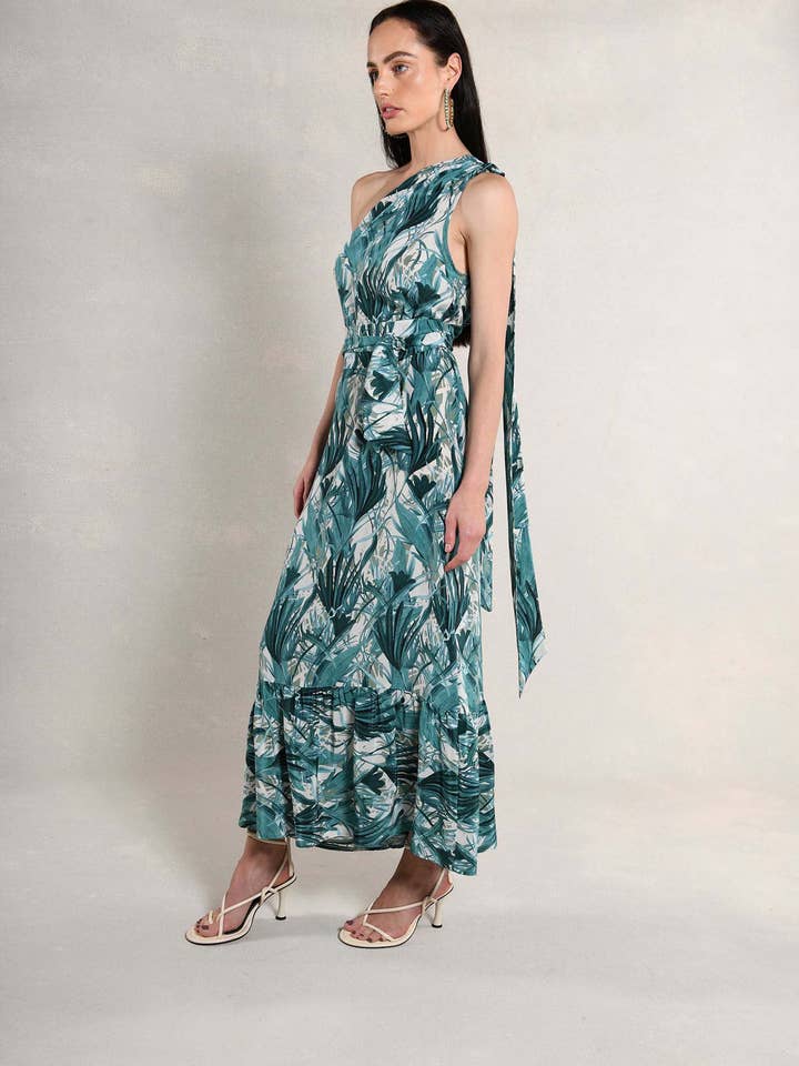 Brooke Dress : Teal Cream Agave for wholesale by JULIE HARRAH