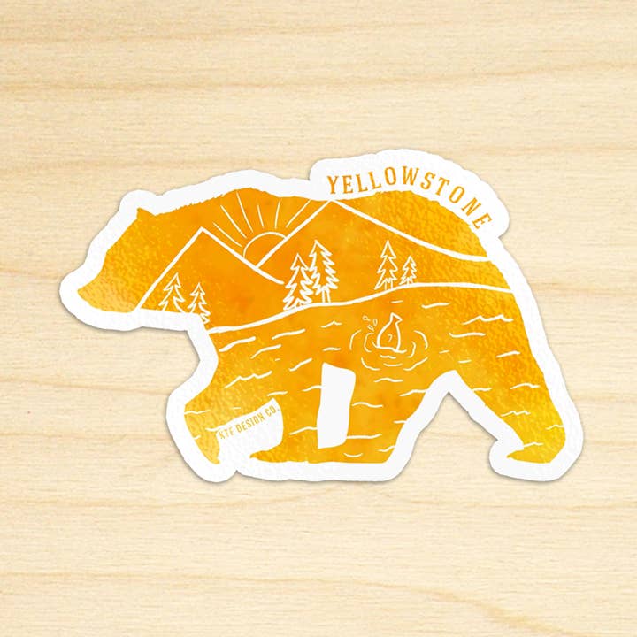 Bear Name Drop Sticker for wholesale by KTF Design Co.