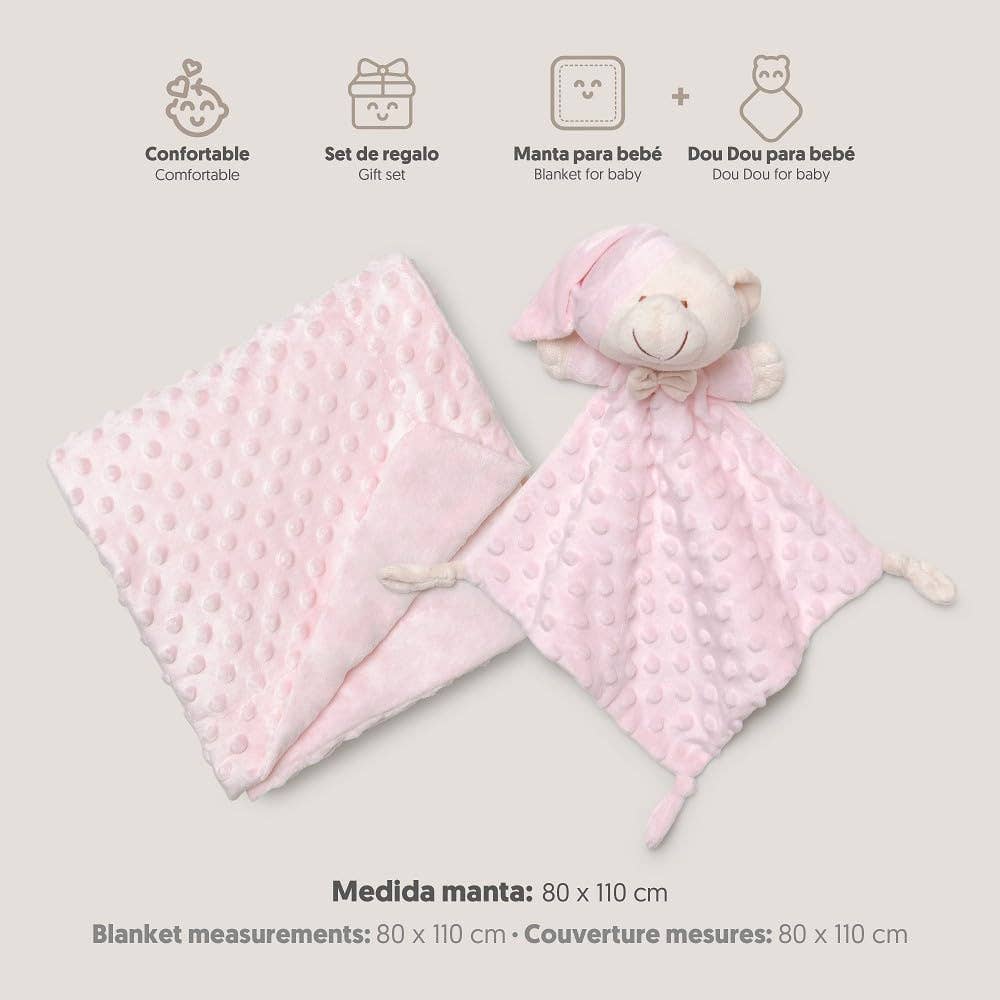 STAR WAY, S.L. - Wholesale Security/Cuddle Blanket - Baby - Attachment blanket set + embroidered baby comforter2
