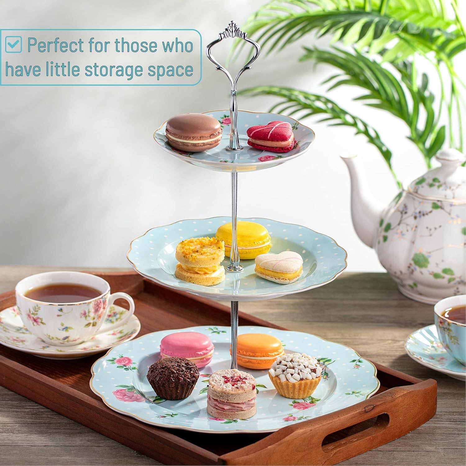 Brew To A Tea - Wholesale Cake Stand - BTaT 3-Tier Porcelain Dessert Stand for Afternoon Tea5