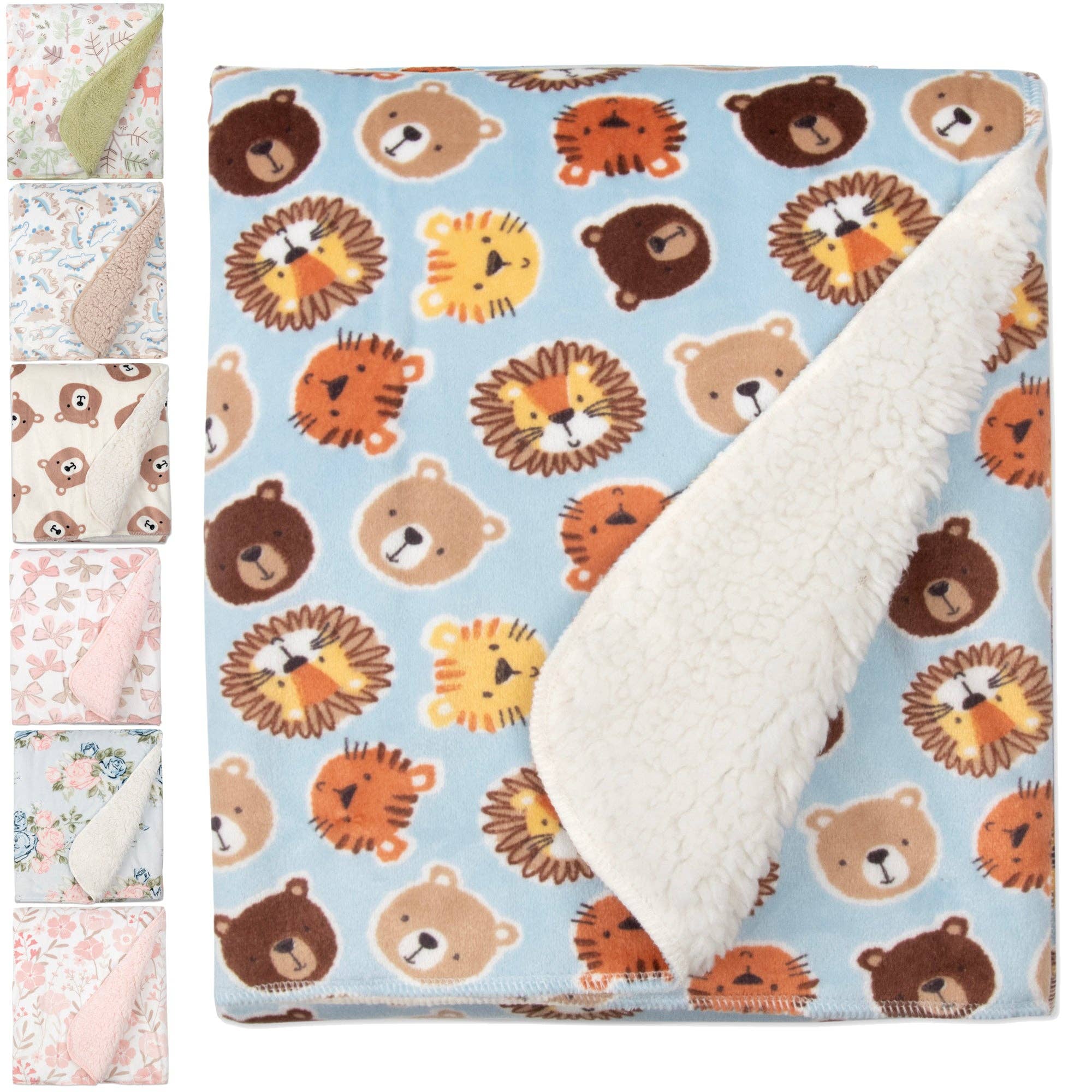 Happy PoP - Wholesale Baby Headwrap - Baby - Baby Plush & Sherpa Soft Blankets 35" x 30" - Single Prints0