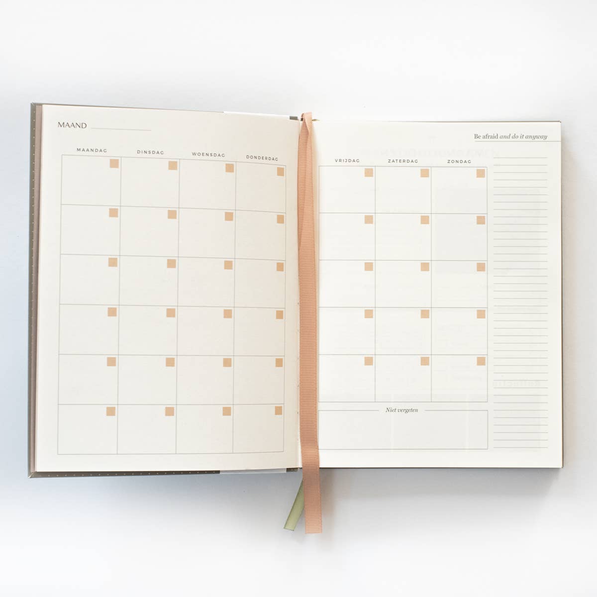 Beige Day planner - green for wholesale on Faire3