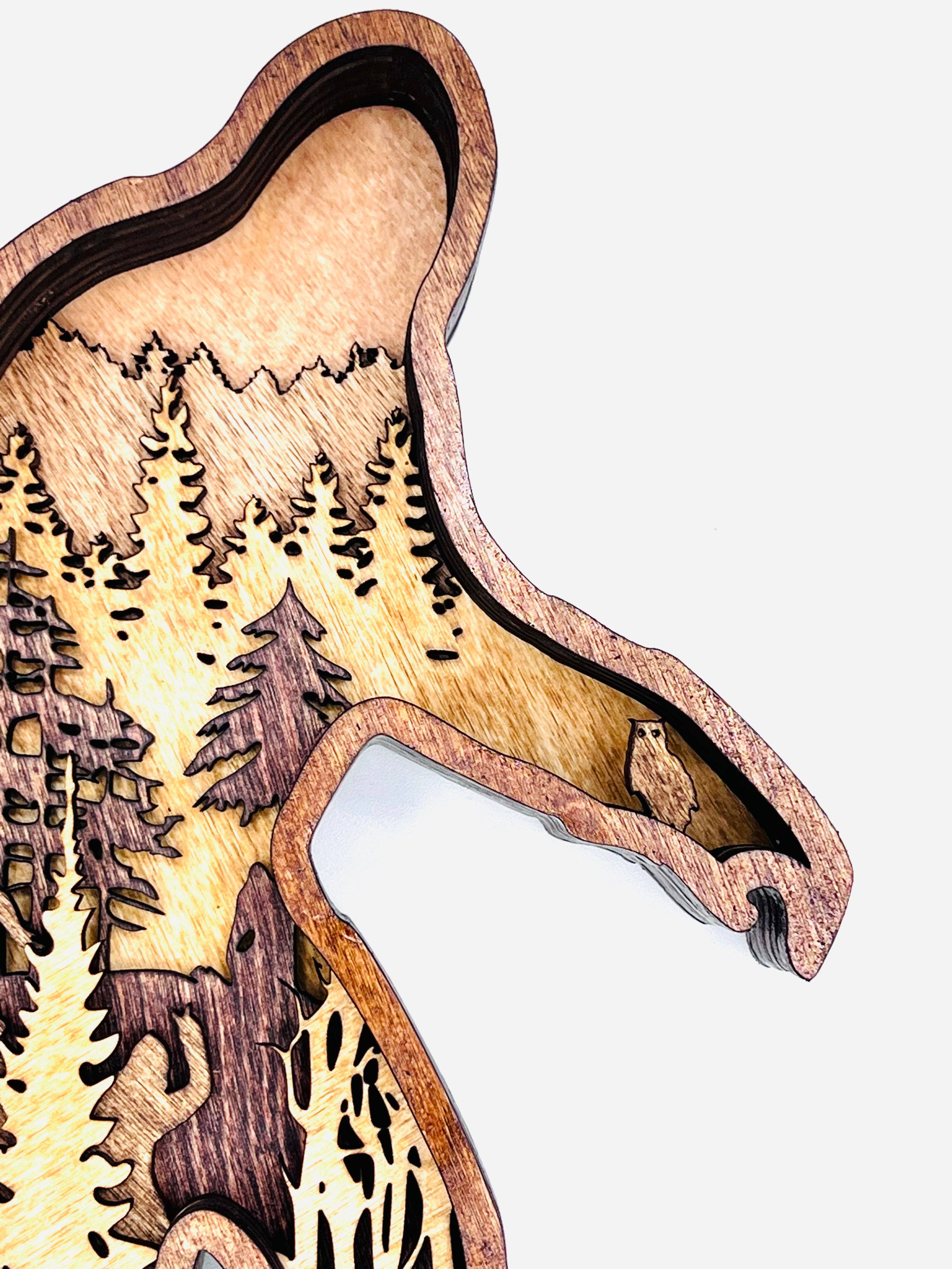 Lexo Creations - Wholesale Decorative Tabletop Object - Bigfoot, Multi-Layer Wood7