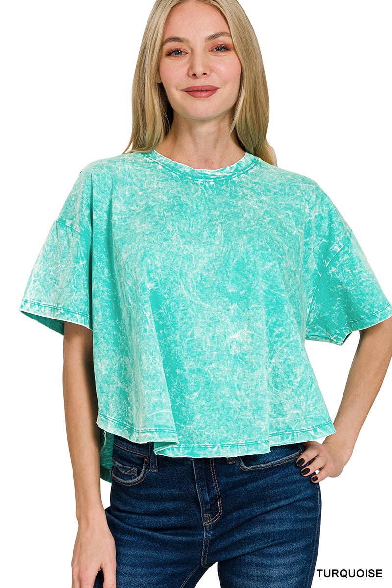 42POPS – wholesale T-shirt – women's – "._ SI-25351 Vintage Washed Short Sleeve Top As shown49