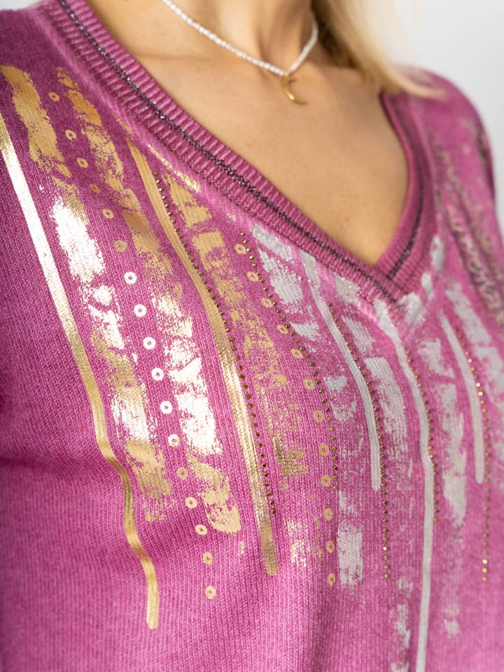 Look Mode Usa - Wholesale Knit Sweater - Women's - Women sweater with rhinestone 3