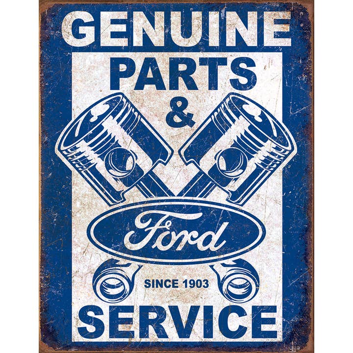 Ford Service - Pistons Tin Sign voor wholesale door Desperate Enterprises