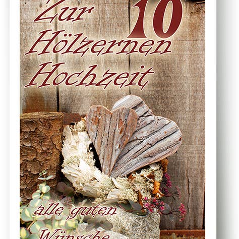 Hölzerne Hochzeit / Grußkarte / 729008 für den Großhandel von Yabué