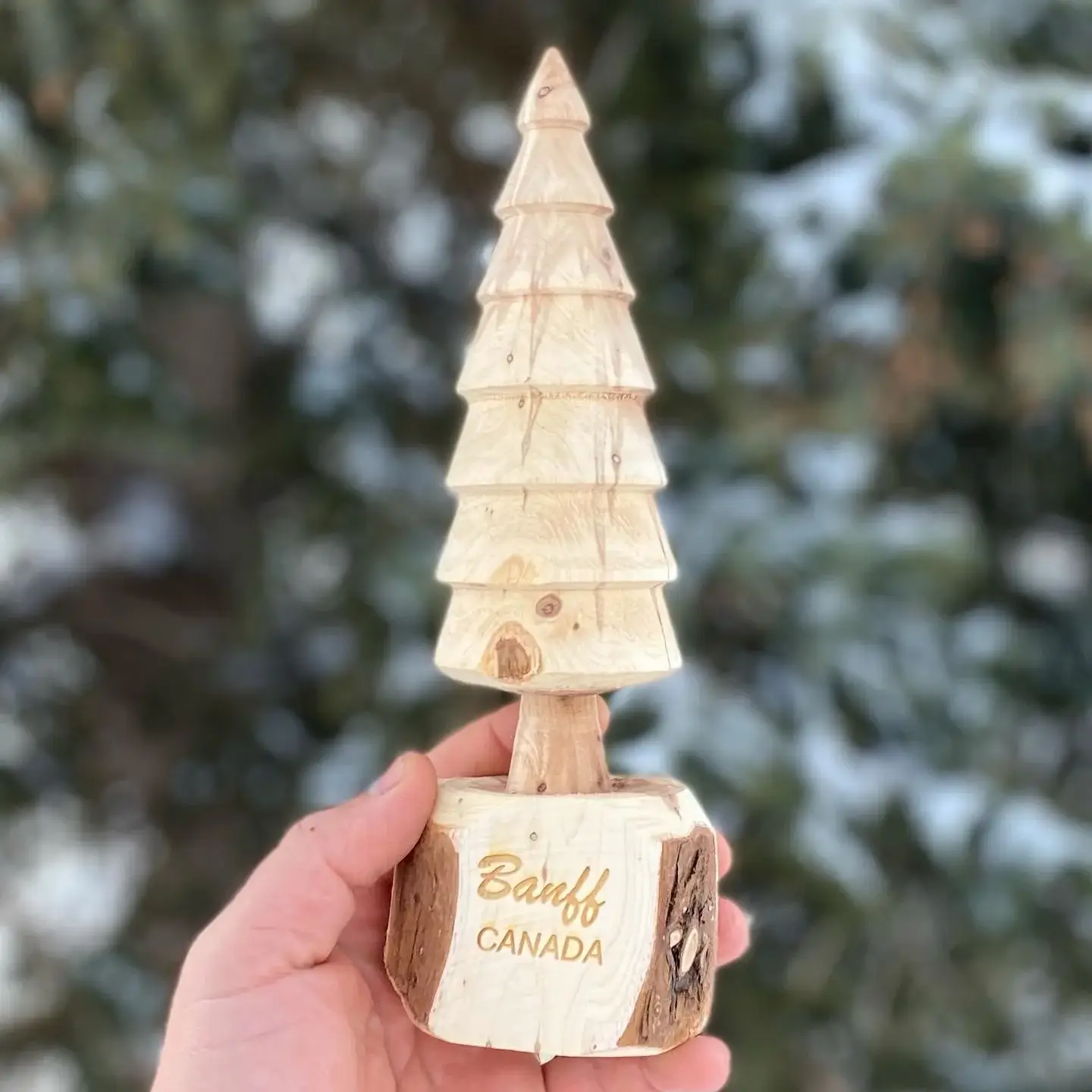 Opalulu - Vente Décorations de table - Arbres tournés à la main gravés0