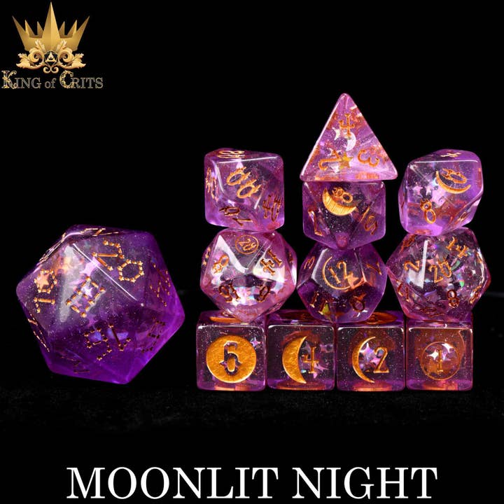 DNDDICE.COM - Wholesale Dice - Moonlit Night - 12 Dice Set