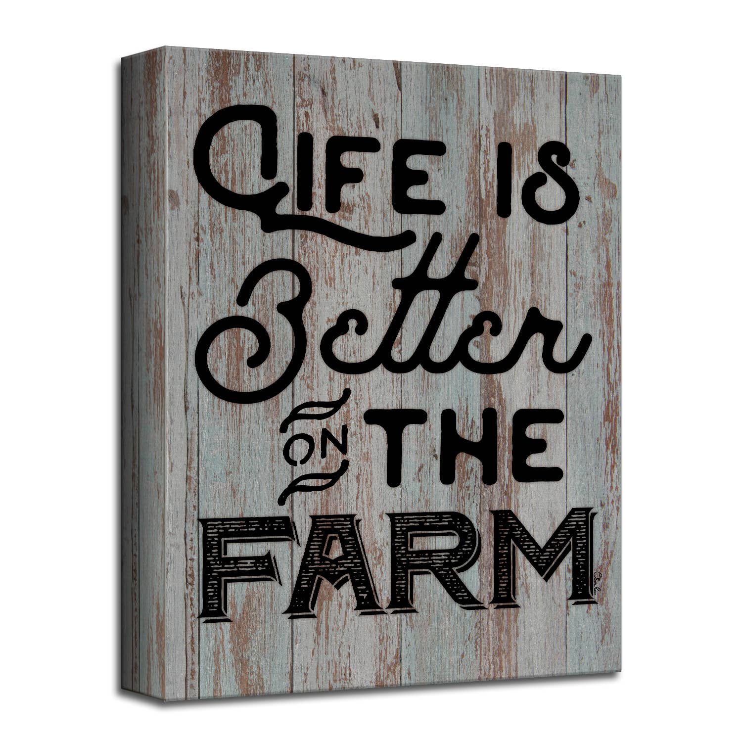 Ready2hangart, Inc. - Wholesale Sign - Better on the Farm' Farmhouse Canvas Textual Wall Art1