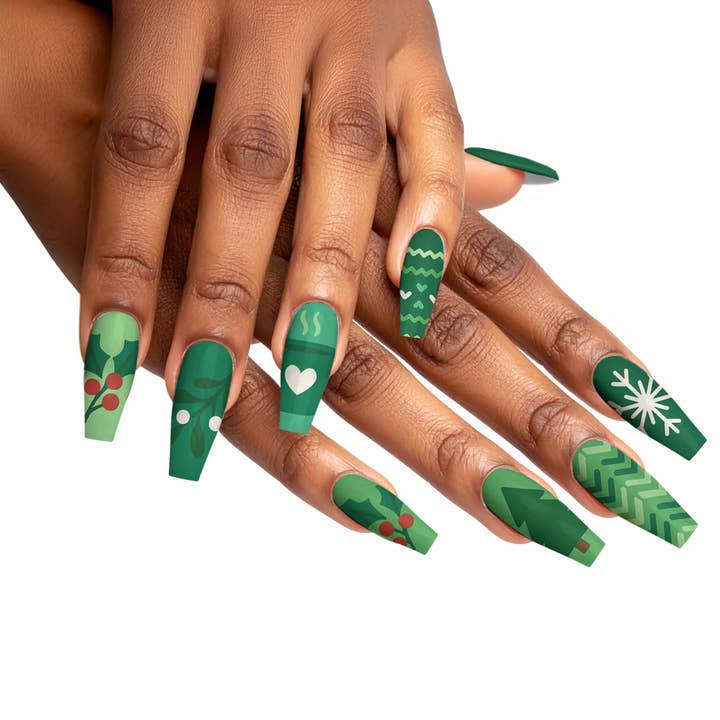 FYNE BODY - Wholesale Press-On/Fake Nails - Evergreen Dazzle Enchantment Press-On Nails35