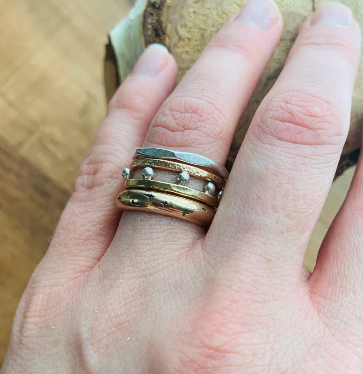 Notions of Lovely - Wholesale Band/Stacked Ring - Hello Sunshine Stackable Band- 14k Gold Fill & Sterling Silver Ring2
