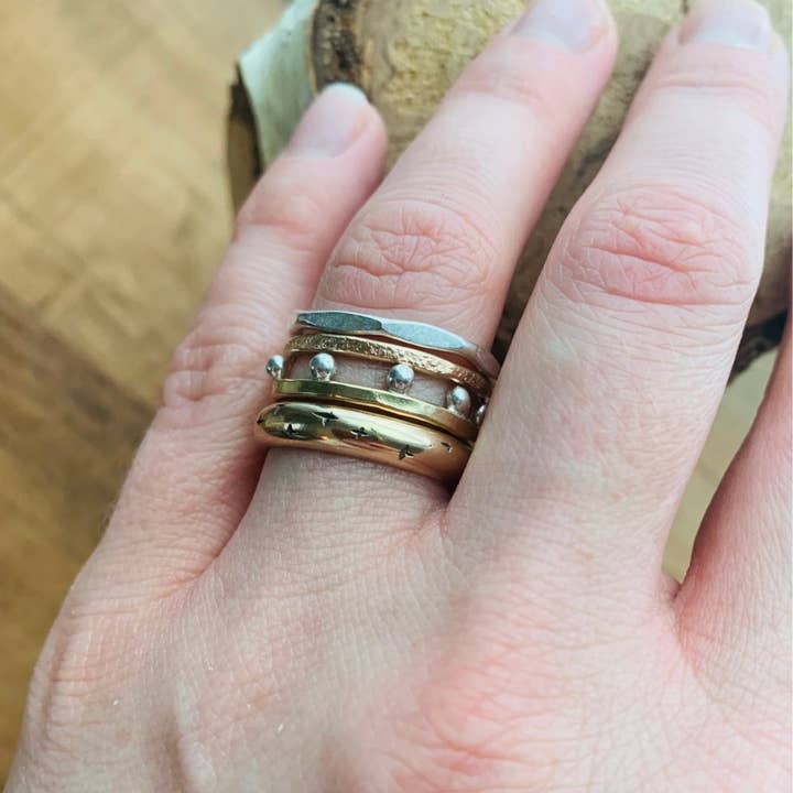 Notions of Lovely - Wholesale Band/Stacked Ring - Hello Sunshine Stackable Band- 14k Gold Fill & Sterling Silver Ring2