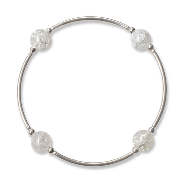 Bracelet de bénédiction à quartz flocon de neige 8 mm pour la vente par Made as Intended