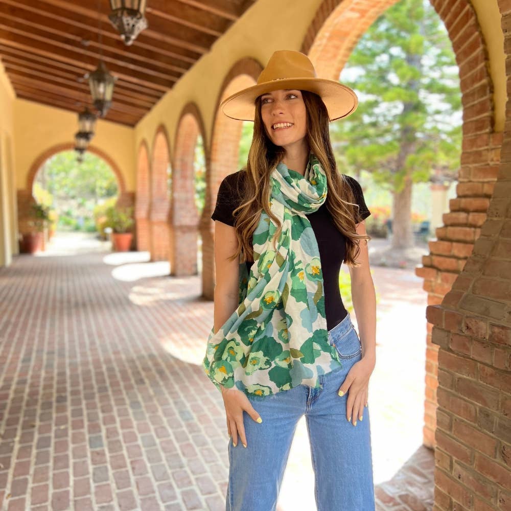 Humble Hilo – Cachecol - Mulher por atacado – Lenço Humble Hilo com arte de papoulas vetoriais10