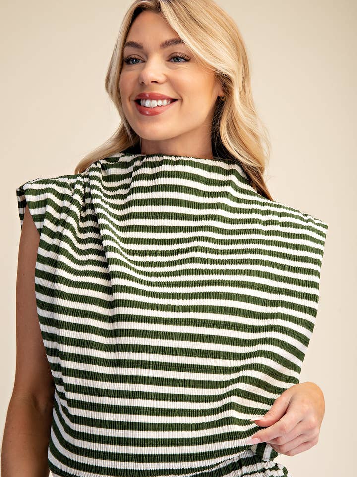 Mock Neck Sleeveless Bubble Top for wholesale by Glam