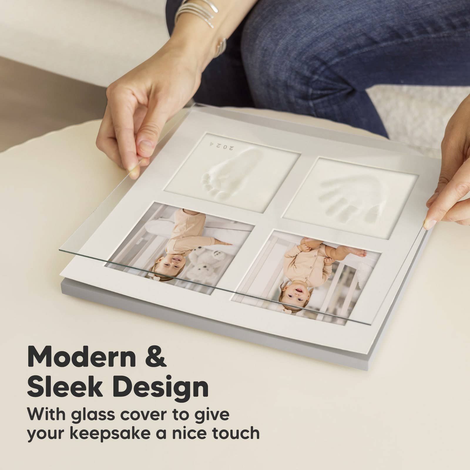 Cloud Gray Ever Baby Hand & Footprint Keepsake Frame for wholesale on Faire4