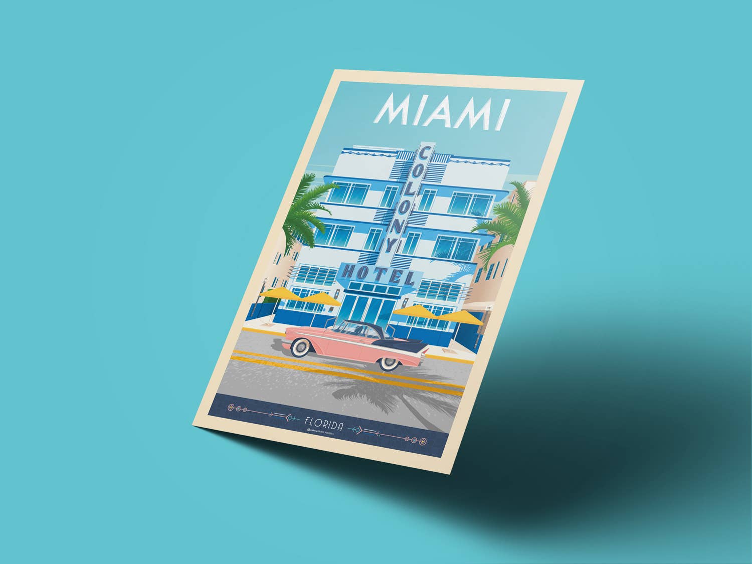 Olahoop Travel Posters - Wholesale Poster - Miami Florida - Colony Hotel - USA Travel Poster4