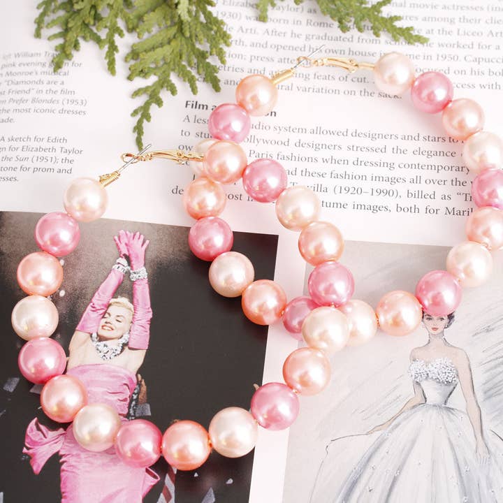 Blush Radiance Hoop Earrings – Opulence Meets Femininity for wholesale by PinktownUSA