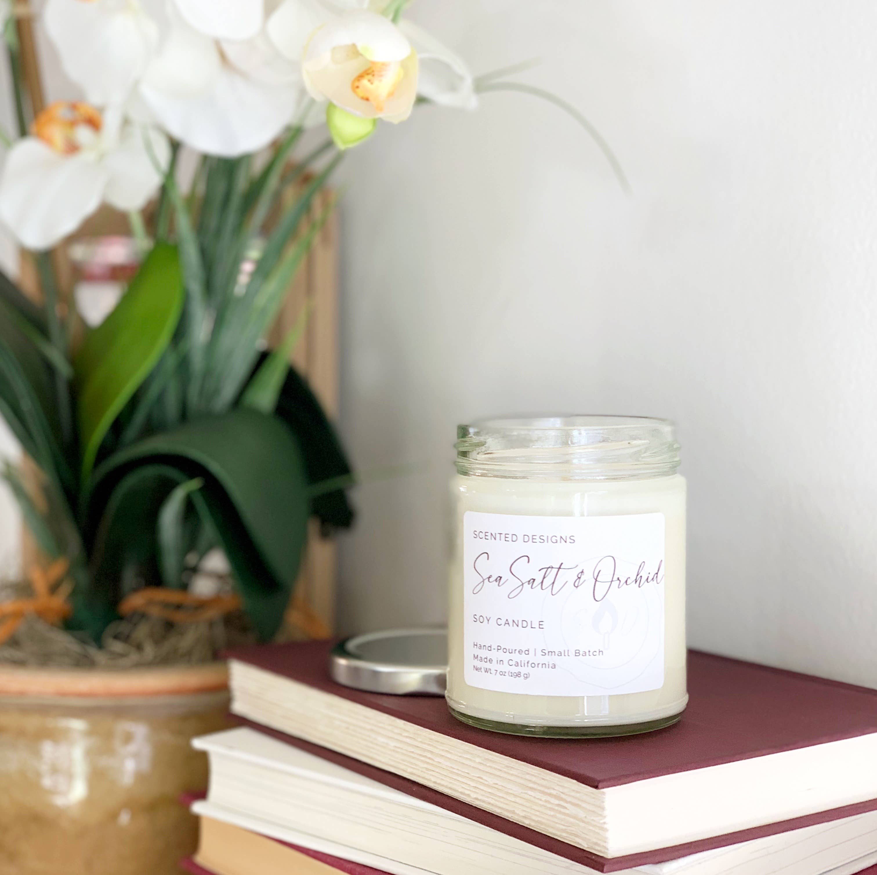 Scented Designs Candle Co - Wholesale Jar/Filled Candle - Sea Salt & Orchid Soy Candle - 7oz Signature Jar2