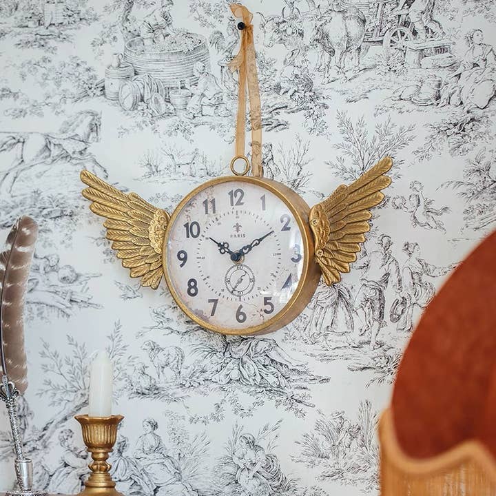 Vagabond Vintage - Wholesale Wall Clock - IRON CLOCK IN GOLD FINISH