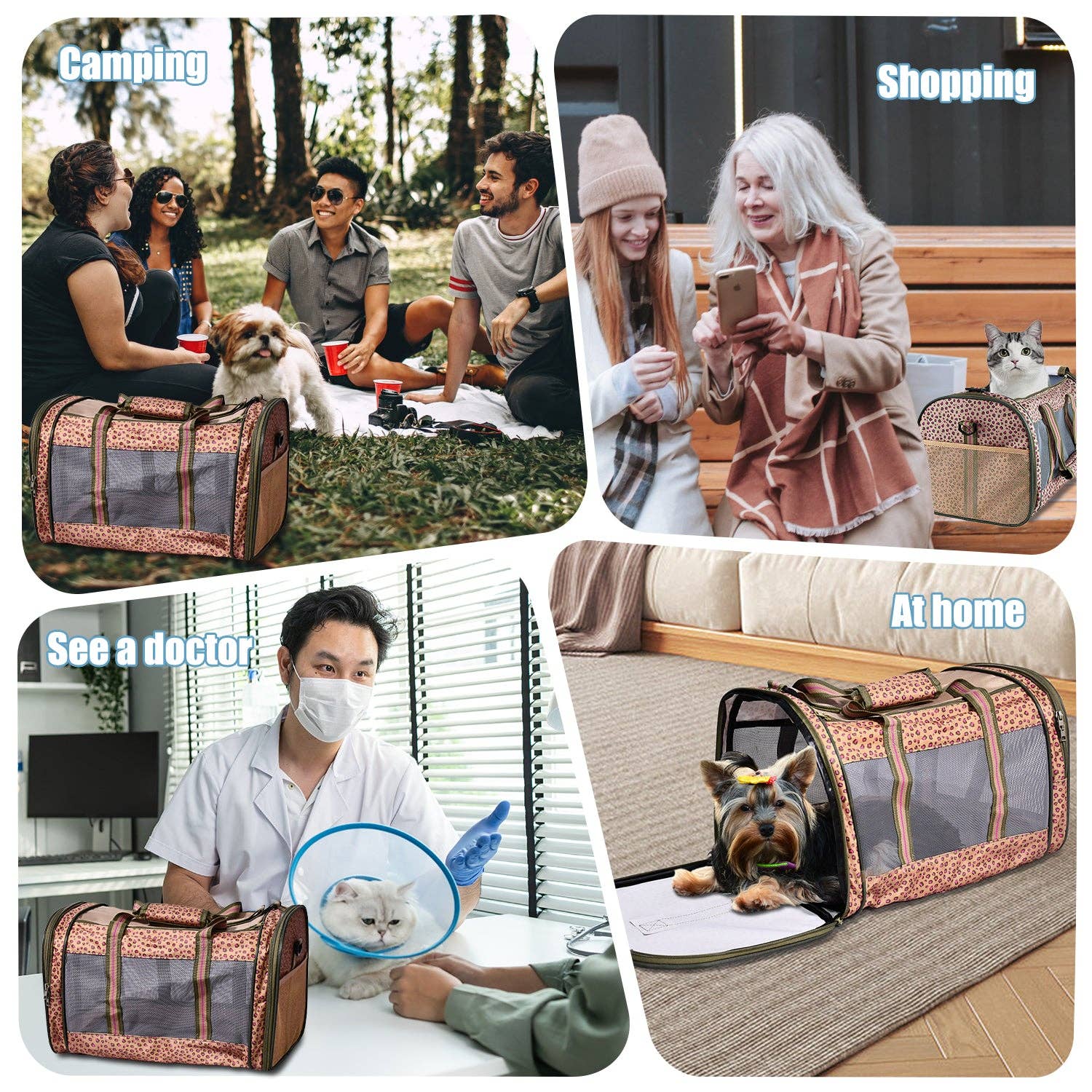 Jespet - Wholesale Pet Carrier - Cat/Dog - GOOPAWS Soft-Sided Travel Small Dog & Cat Carrier Bag, Orange Cheetah6