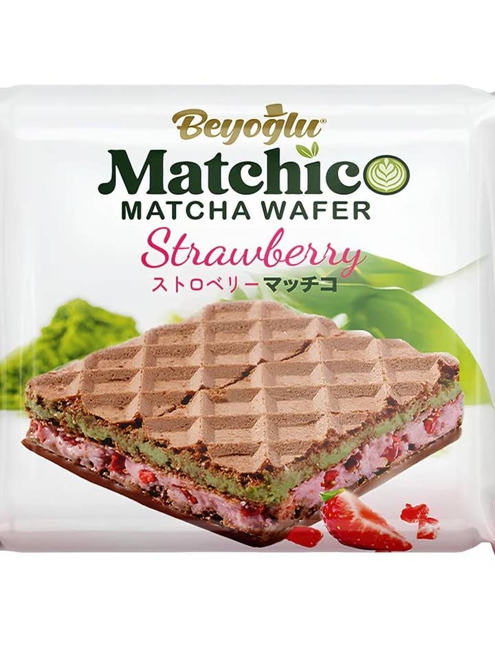 Beyoglu Matchico Premium Matcha Wafer - Strawberry Cream - 32g for wholesale by Aladdin