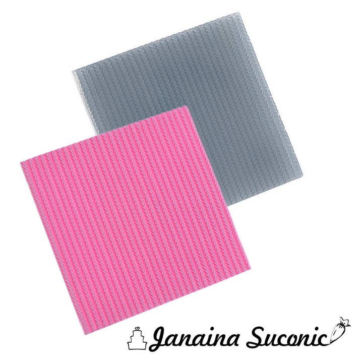Straight Knitting Cake Texture Sheet Crochet Fabric Pattern Silicone Fondant Mold Impression Mat for wholesale by Flexarte USA