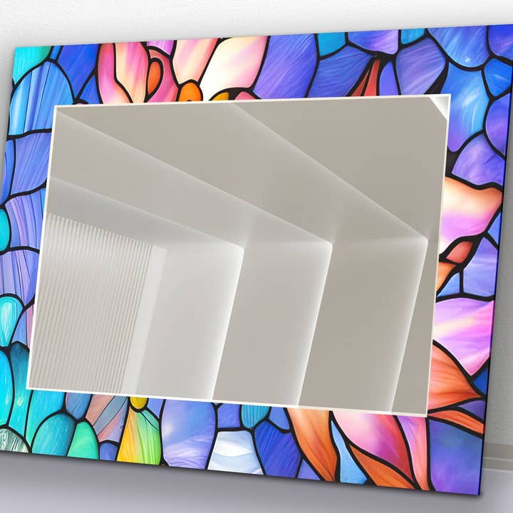Målat härdat glas väggspegel för wholesale av MyPhotostation