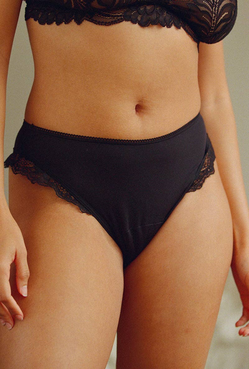 Nénés – Roupa interior para menstruação - Mulher por atacado – Calcinha menstrual Adélie - preta1
