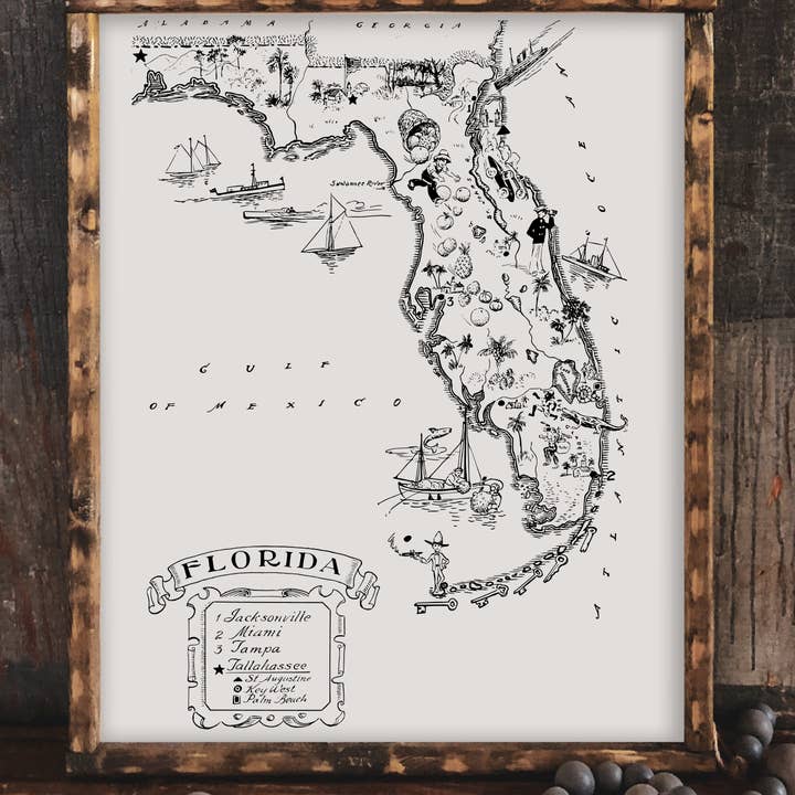 Carte d'État vintage - Cadre de ferme pour la vente par Mankin Laserworks