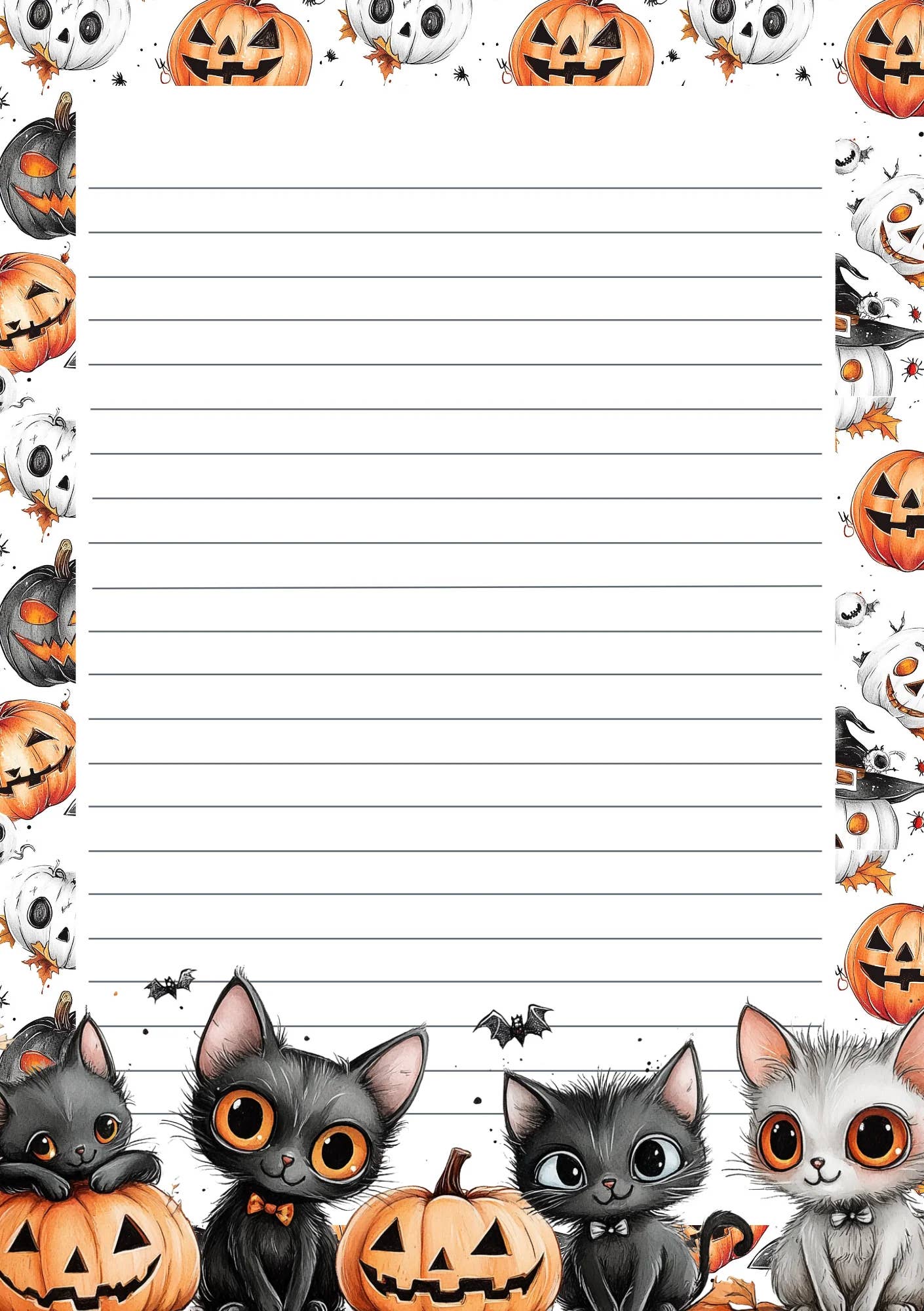 Fripperies - Wholesale Stationery/Notecard Set - Halloween Cats | Stationery Fripperies