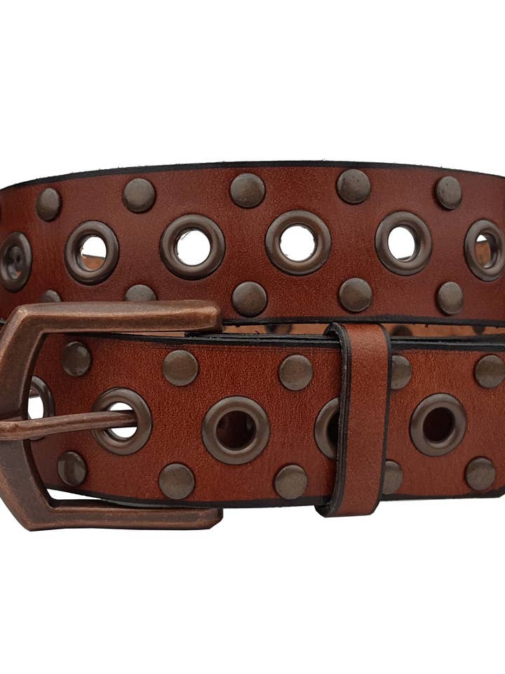 Vintage Genuine Leather Studded Belt for wholesale by Axesoria West
