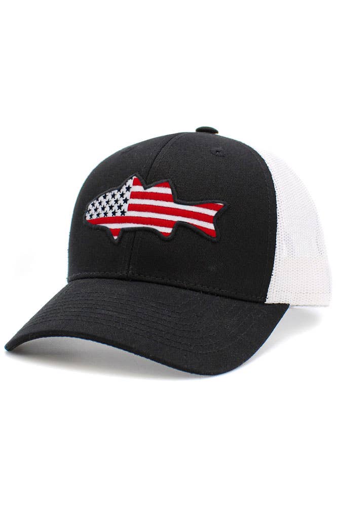 Hana - Wholesale Trucker Hat - Women's - Fish Flag Mesh Back American Flag Theme Baseball Cap9