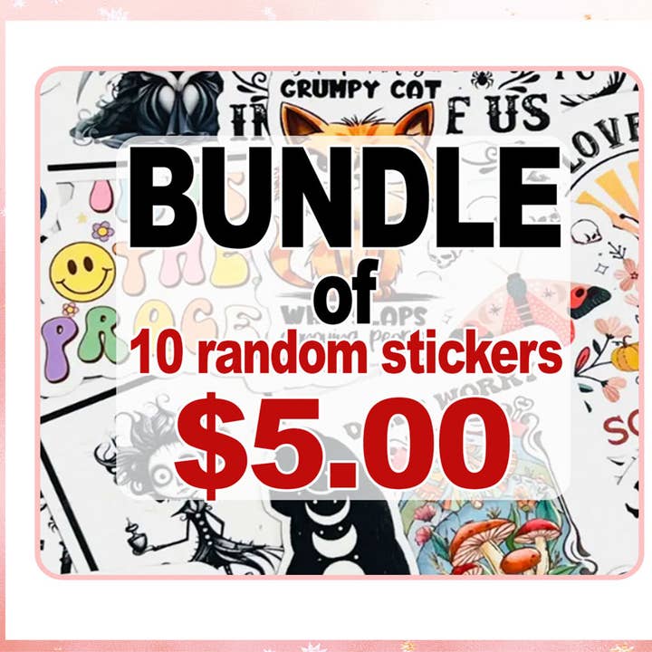 10 Autocollants - 5 $ - LOT MYSTÈRE Assortiment Varié Populaire pour la vente par London Luxury Candles