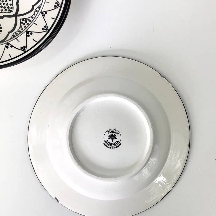 Black Safi Ceramic Dinner Plates - Set of 4 Patterns for wholesale on Faire2
