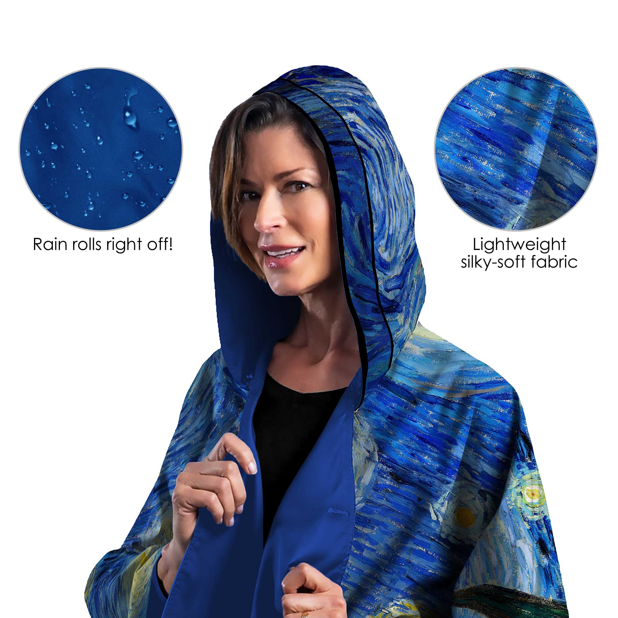 RainCaper - Wholesale Raincoat - Women's - Fine Art RainCaper - van Gogh "Starry Night"1