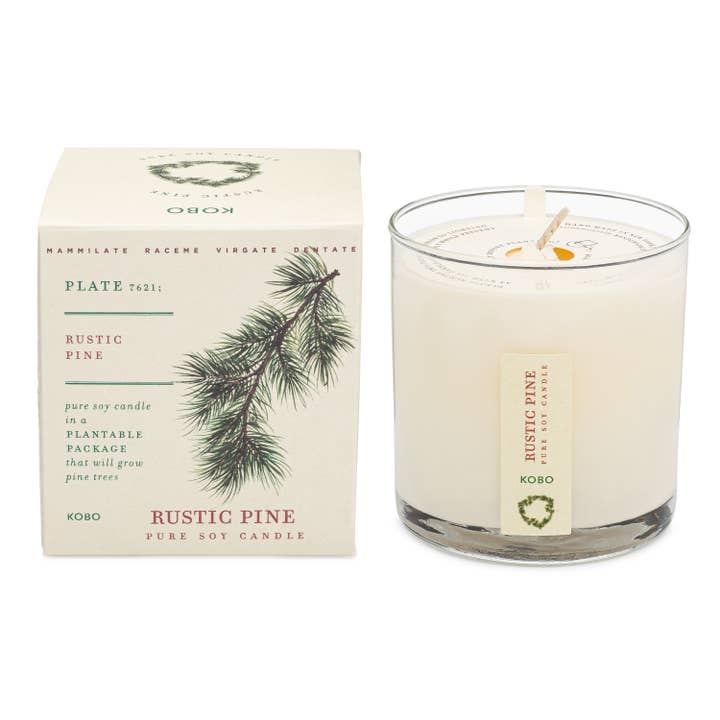 KOBO - Wholesale Jar/Filled Candle - Rustic Pine - Plant the Box Candle - 9oz.