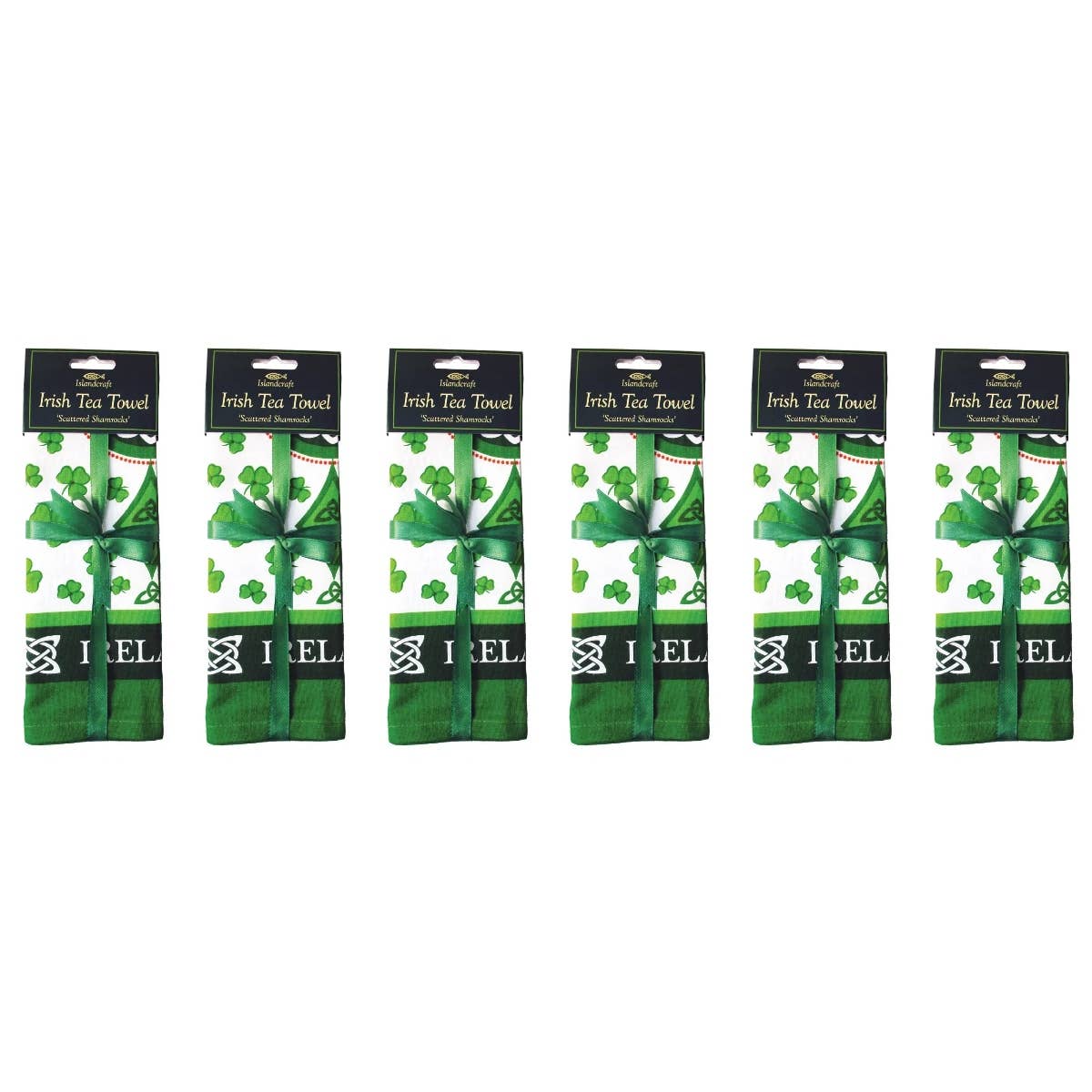 Dublin Gift Company – Toalha de chá por atacado – Toalhas de Chá Irlandesas Trevos Espalhados2