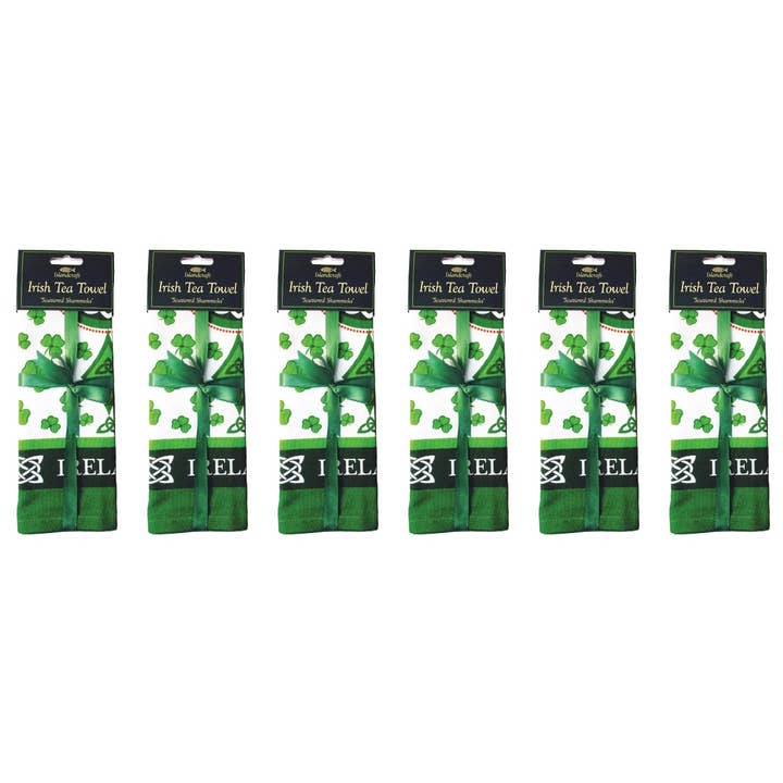 Dublin Gift Company – Toalha de chá por atacado – Toalhas de Chá Irlandesas Trevos Espalhados2