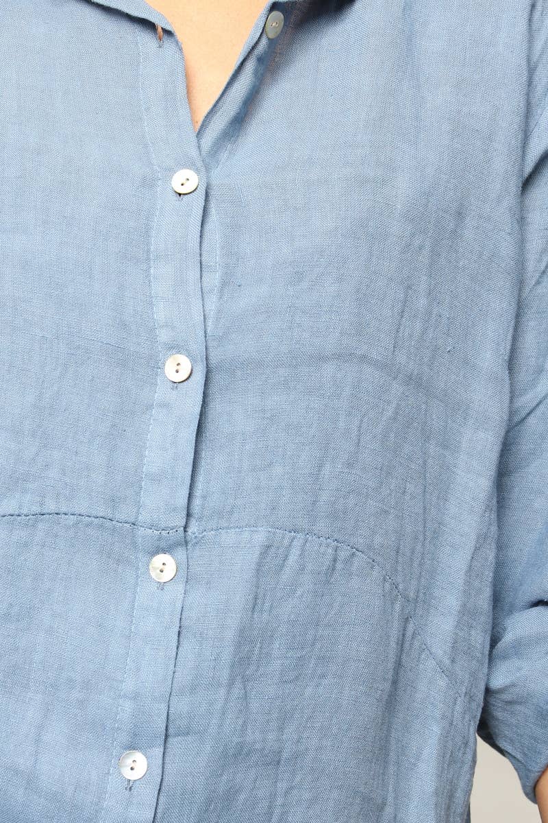 LÉA & LUC - Wholesale Dress - Women's - Long shirt dresses in 100% Linen REF. 148462