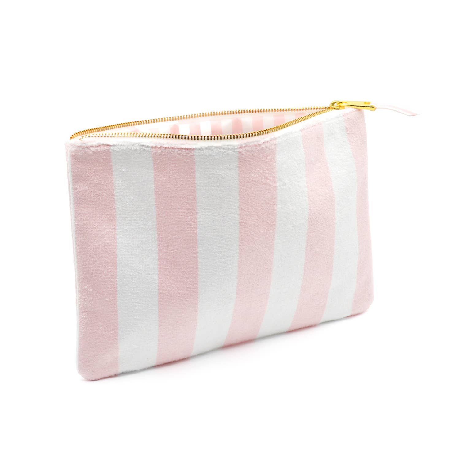 8 Oak Lane - Wholesale Pouch - Women's - Pink Stripe Terry Flat Pouch - Large1