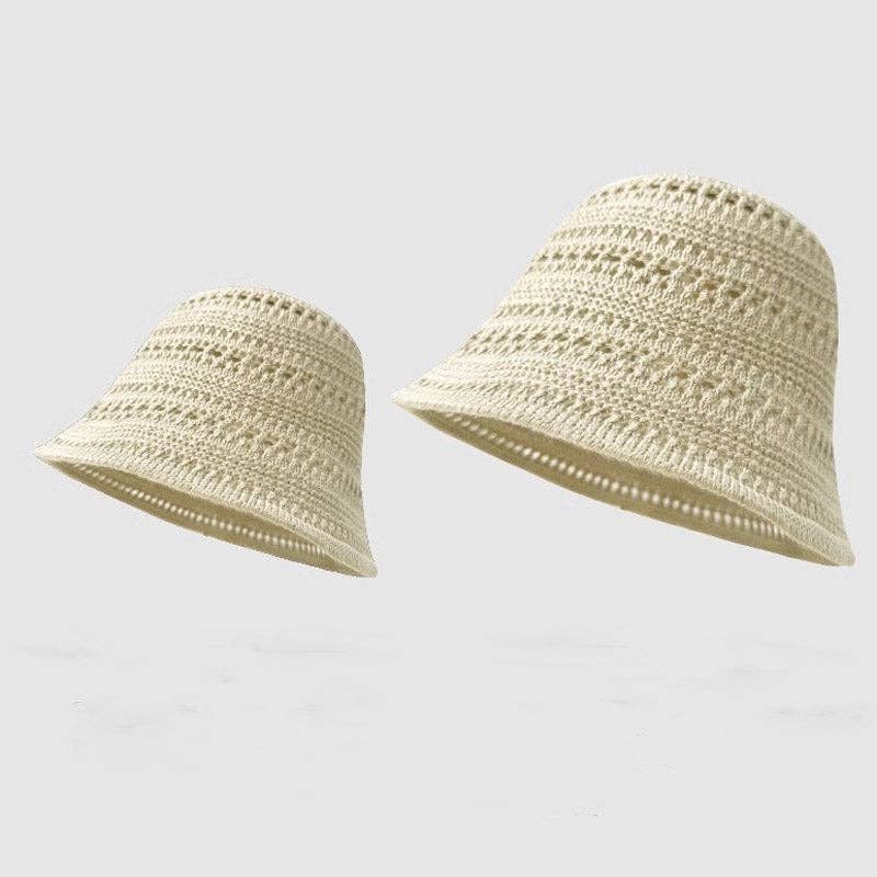 Dipped Shop – Engroshandel Stråhat – til kvinder – Ensfarvet Udhulet Strikket Fiskerhat DP25E4180