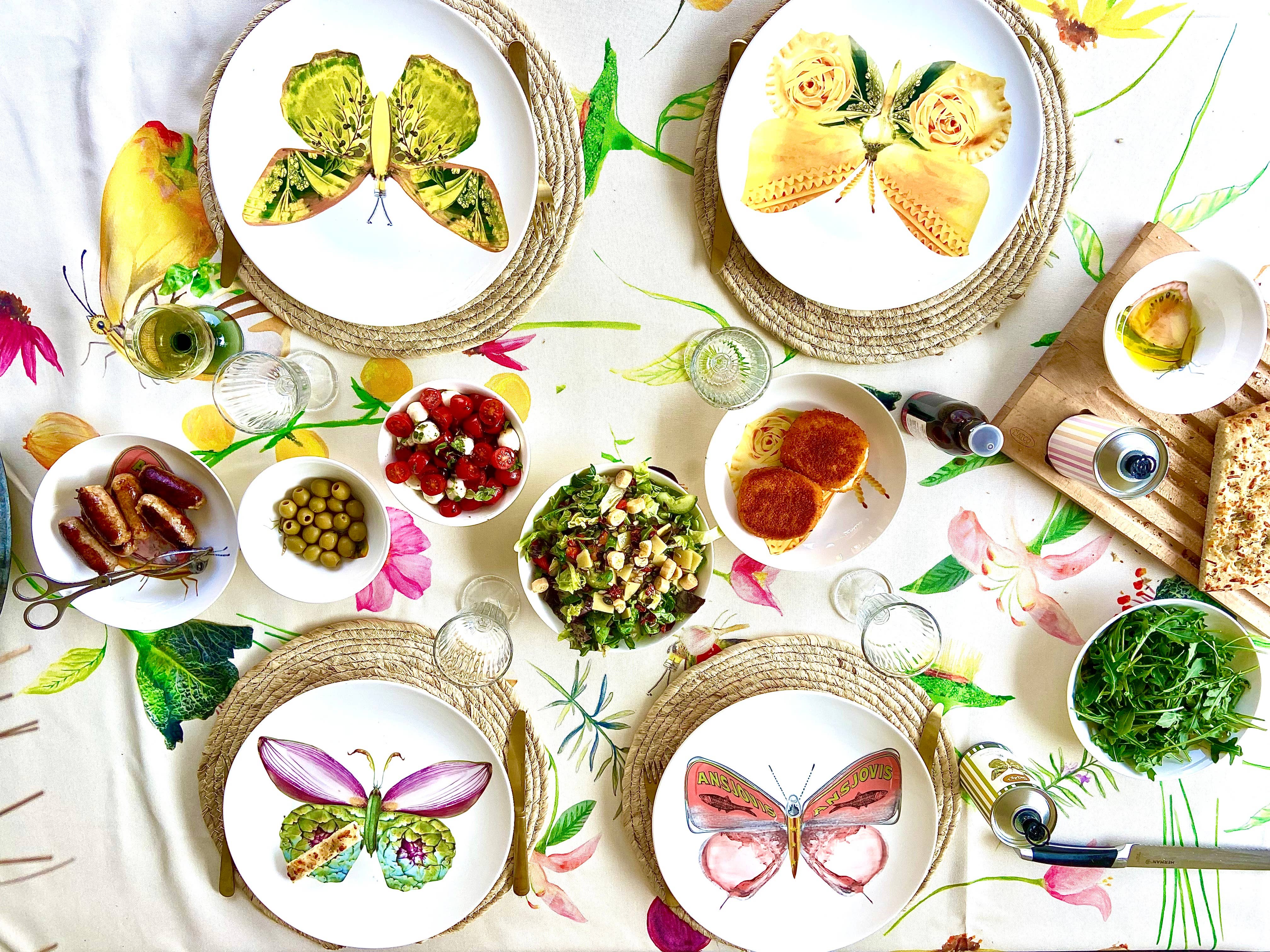 Bordy's - Vendita all'ingrosso Piatto - Set di 4 piatti maxi « La dolce vita di una farfalla »16