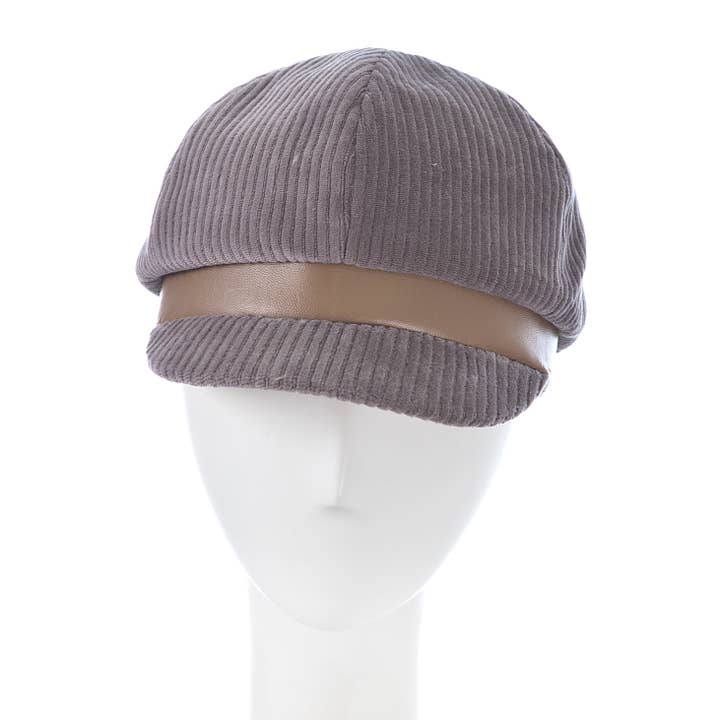 Giovannio - Wholesale Newsboy/Schoolboy Hat - Women's - BLEU Wide Whale Corduroy Newsboy Hat for Women